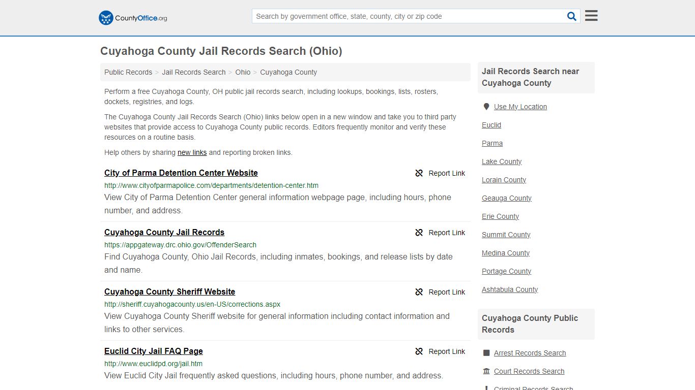 Cuyahoga County Jail Records Search (Ohio) - County Office